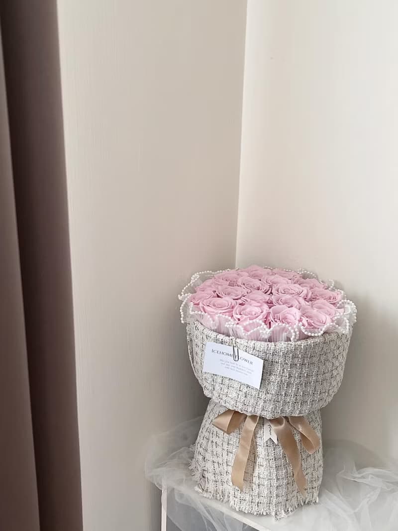 小香風優雅甜美永生花束(18朵)情人節花束~求婚花束~生日花束