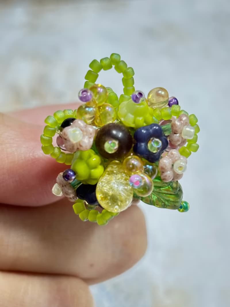 串珠耳環 原創手作耳飾 串珠花朵耳環 奇幻森林