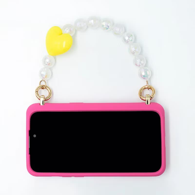【Candies】iPhone 15 系列 - 愛心小香風晚宴包 桃粉 手機殼七夕