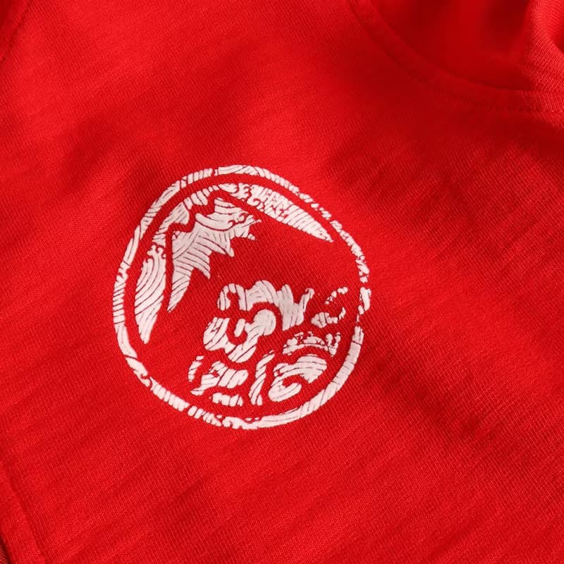 江戶勝 日系 童裝 經典大LOGO連帽拉T外套(紅色)