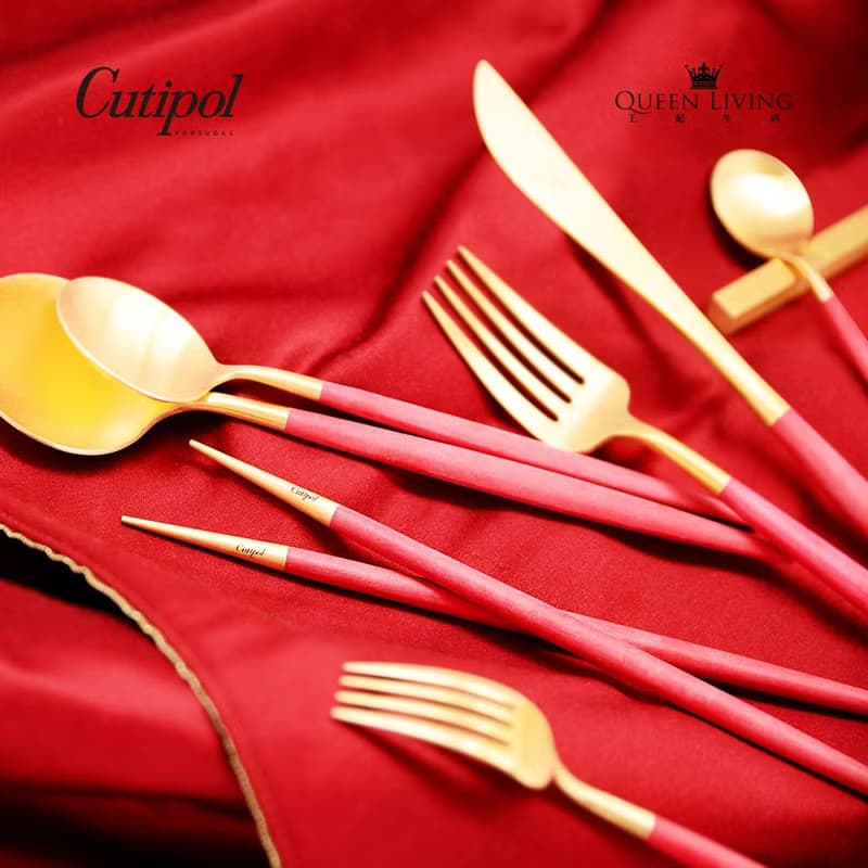 葡萄牙 Cutipol | GOA /  紅金 12CM 迷你水果叉四件組
