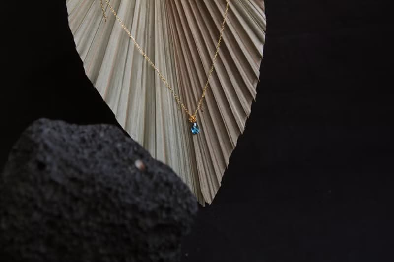 YELU獨立自制倫敦藍托帕石純銀項鏈