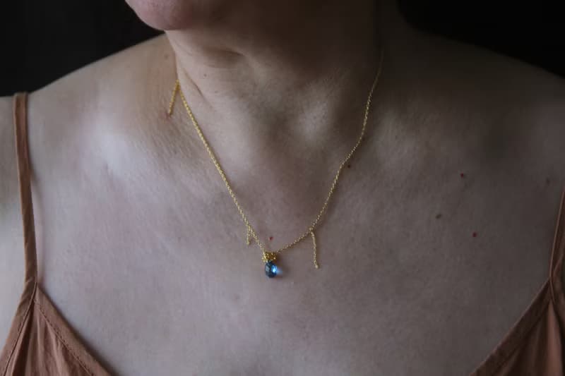 YELU獨立自制倫敦藍托帕石純銀項鏈