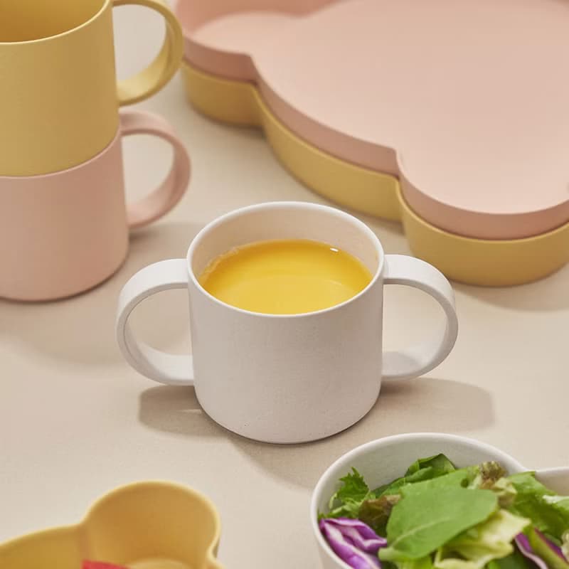 【Tak】BIO Kids Dish抗菌小熊雙把手水杯/ 吸管杯蓋組合