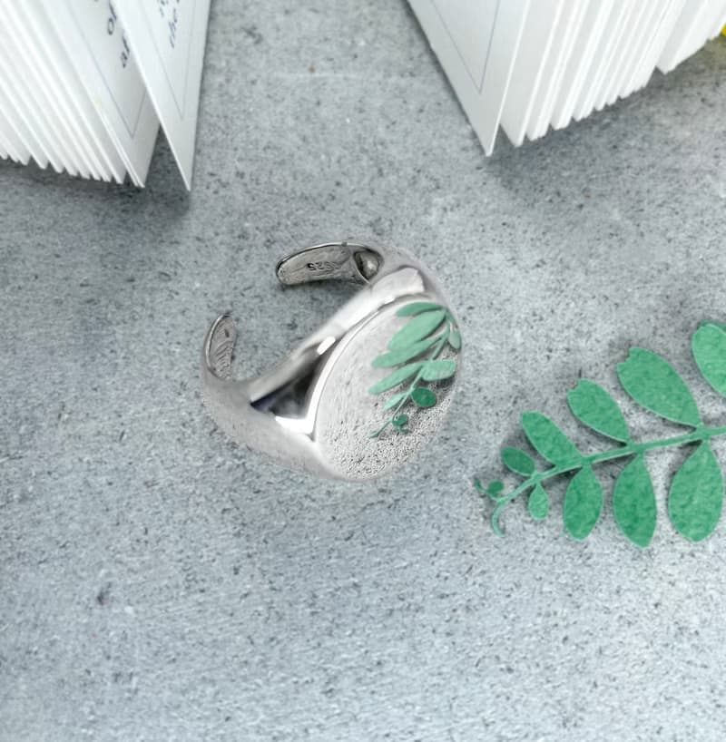 ::鏡面森林:: 純銀 活圍戒指