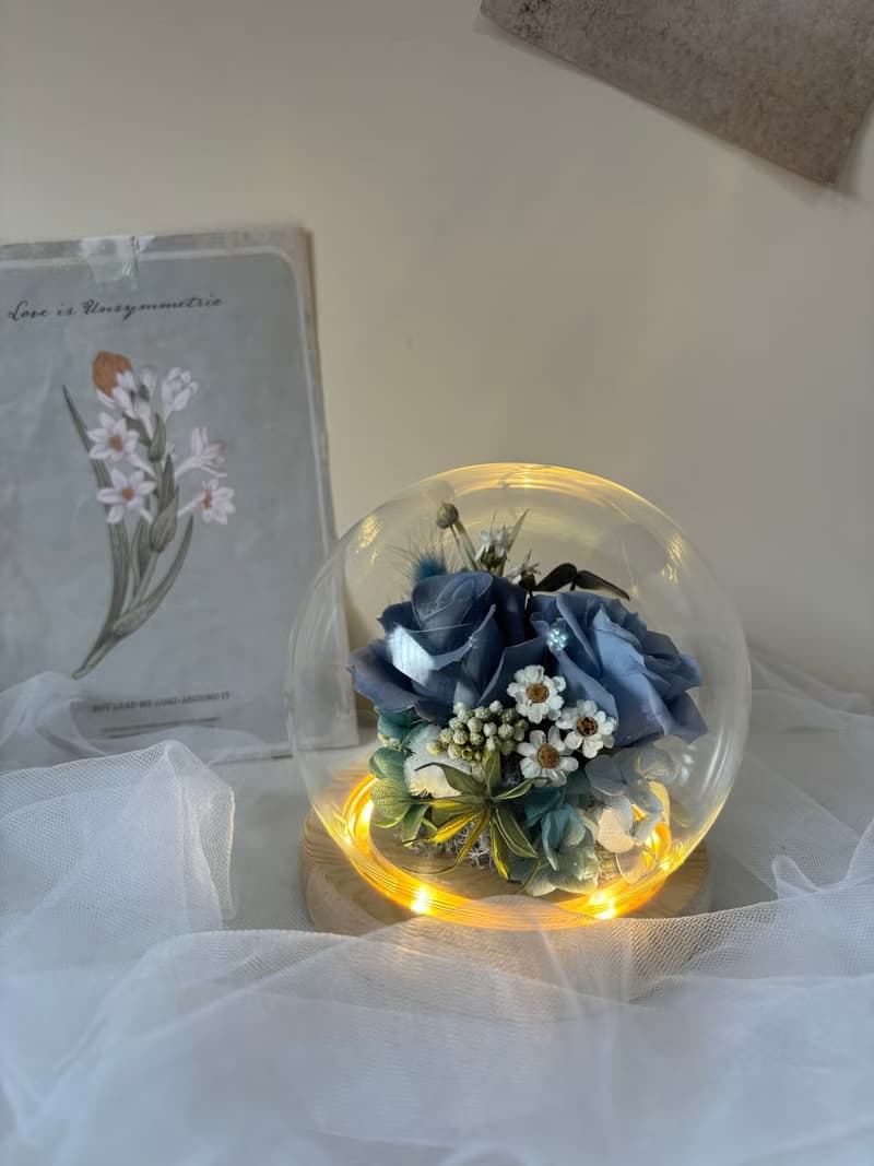 sueing_blossom 永生玫瑰玻璃罩 永生玫瑰 乾燥花 永生花