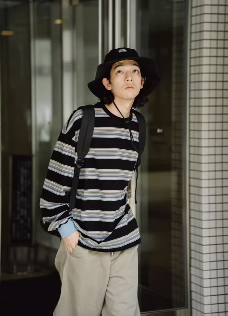 潮汐 復古撞色條紋長袖t恤
