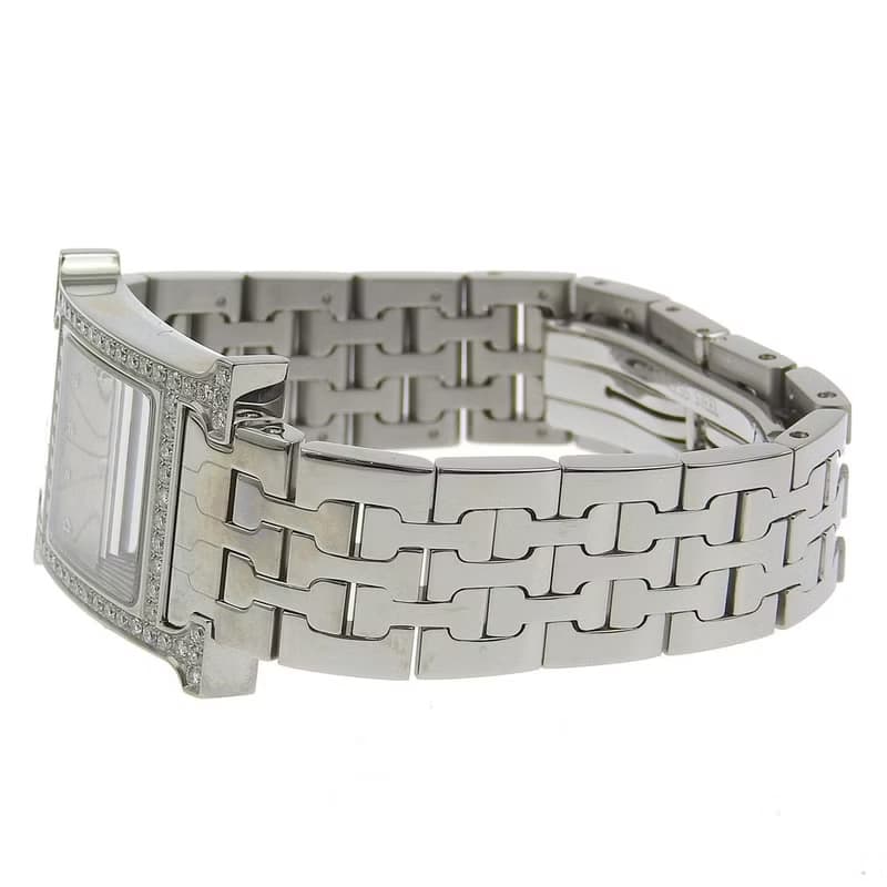 【日本直送】エルメス HERMES Hウオッチ 腕時計 ダイヤベゼル HH1.230 SS クオーツ アナログ表示 シルバー文字盤 レディース【中古】