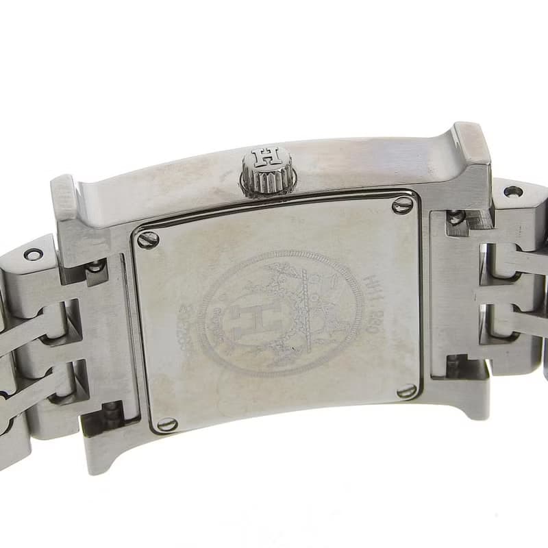 【日本直送】エルメス HERMES Hウオッチ 腕時計 ダイヤベゼル HH1.230 SS クオーツ アナログ表示 シルバー文字盤 レディース【中古】