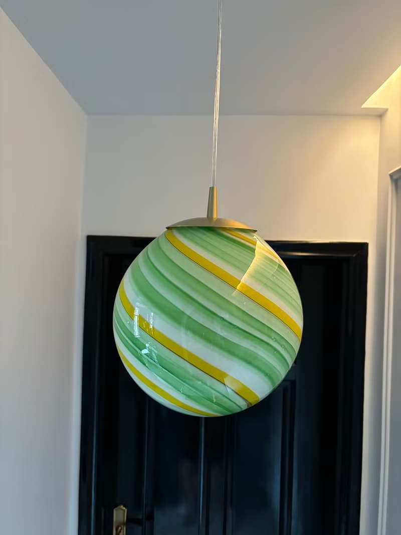 Hand Blown Glass Globe Pendant Lights D25cm(9.8inch), Glass Globe Ceiling Light