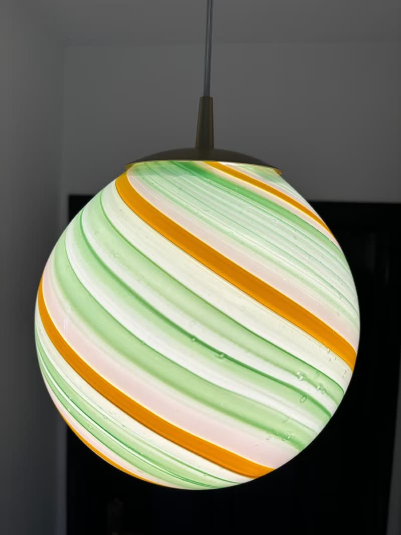 Hand Blown Glass Globe Pendant Lights D25cm(9.8inch), Glass Globe Ceiling Light
