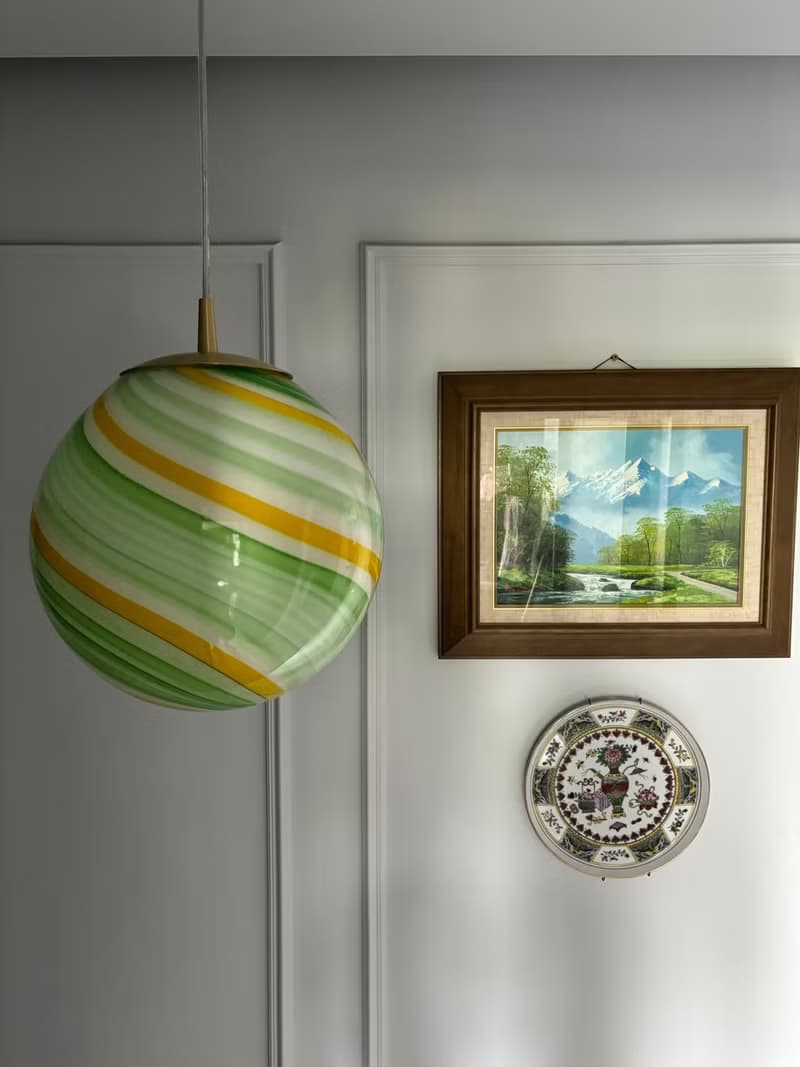 Hand Blown Glass Globe Pendant Lights D25cm(9.8inch), Glass Globe Ceiling Light