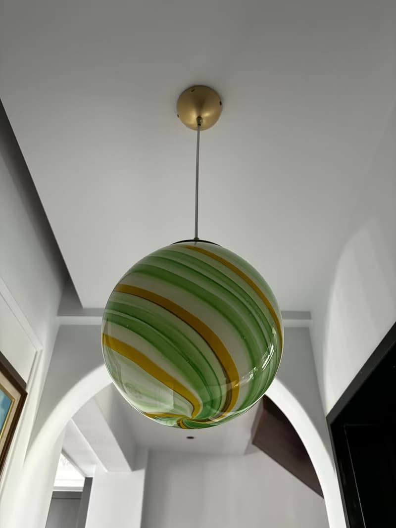 Hand Blown Glass Globe Pendant Lights D25cm(9.8inch), Glass Globe Ceiling Light