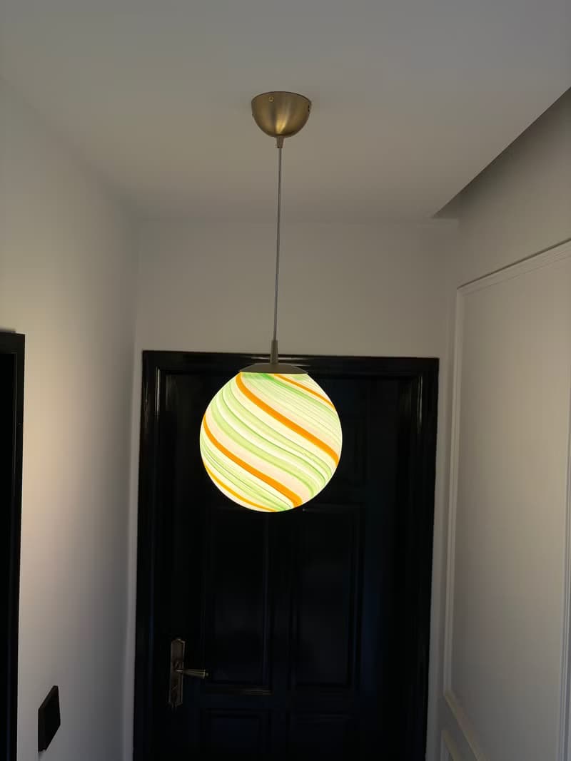 Hand Blown Glass Globe Pendant Lights D25cm(9.8inch), Glass Globe Ceiling Light