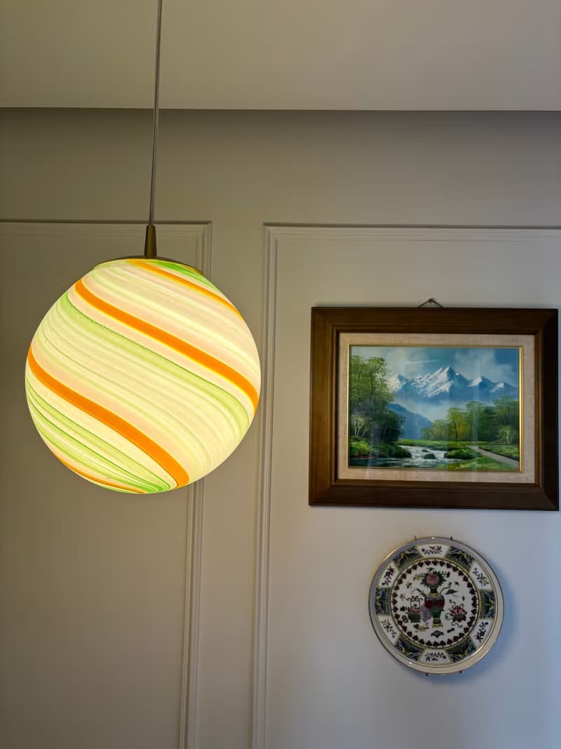 Hand Blown Glass Globe Pendant Lights D25cm(9.8inch), Glass Globe Ceiling Light
