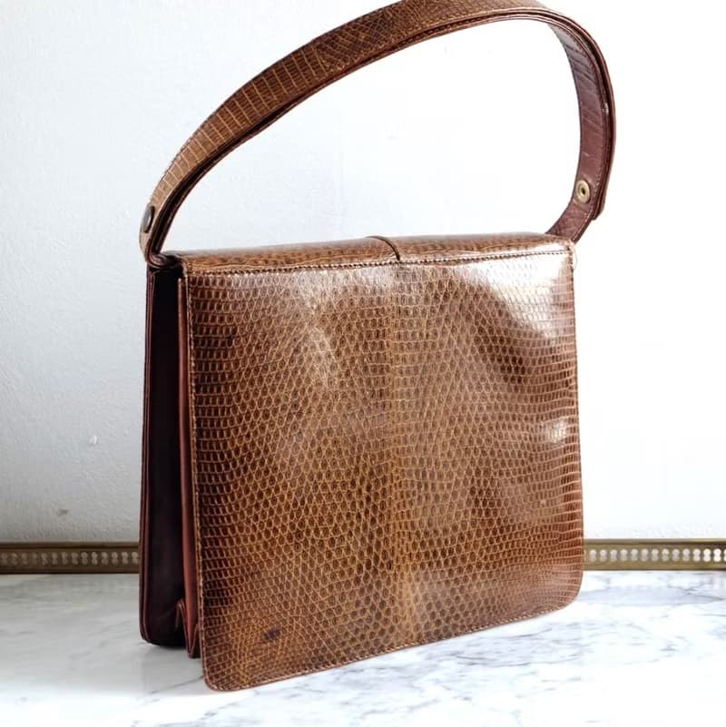 法國復古鱷魚手提皮袋