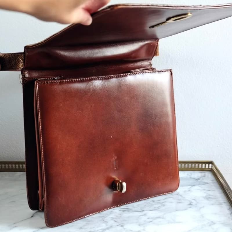 法國復古鱷魚手提皮袋