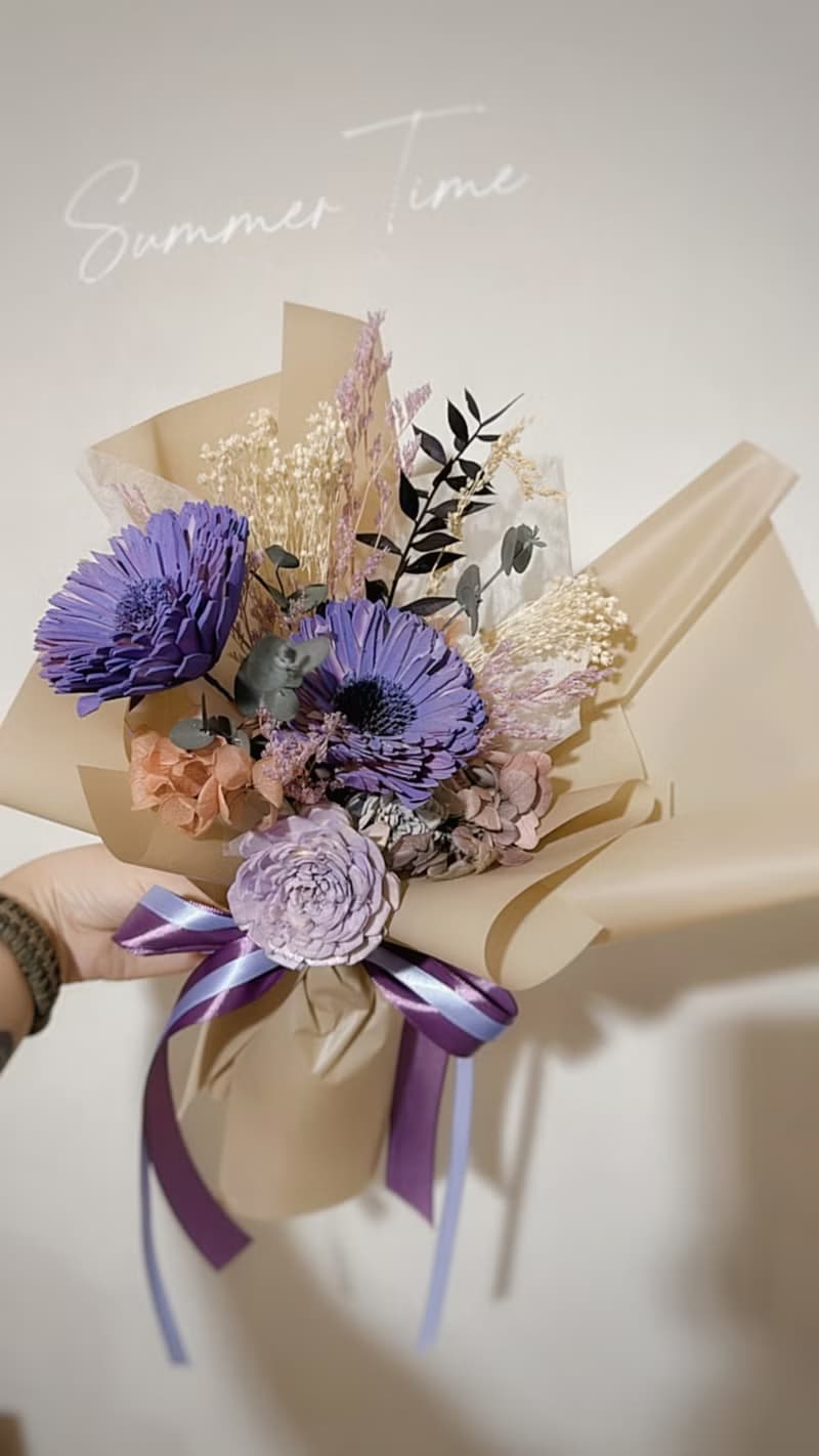 向日葵太陽花畢業花束感恩教師花束 擴香花索拉花永生花乾燥花