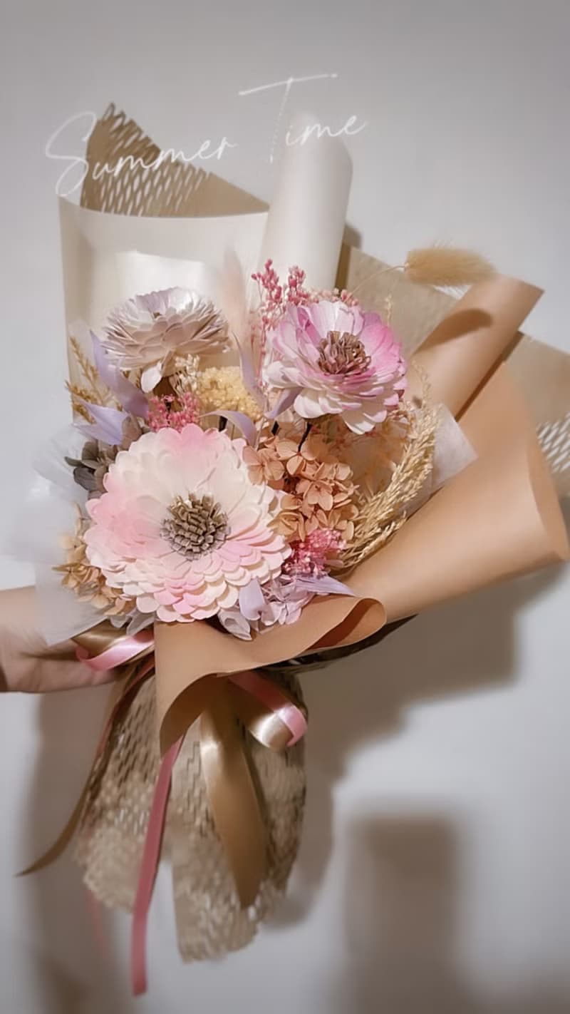 向日葵太陽花畢業花束感恩教師花束 擴香花索拉花永生花乾燥花