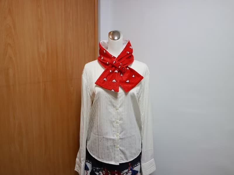 愛心 可調式短圍巾.scarf 保暖圍脖 雙面雙色 大人.小孩均適用