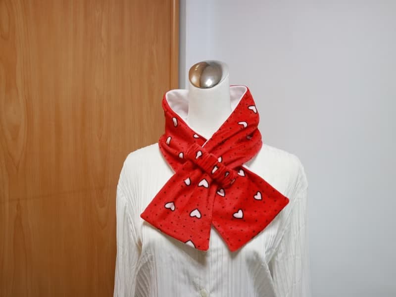 愛心 可調式短圍巾.scarf 保暖圍脖 雙面雙色 大人.小孩均適用