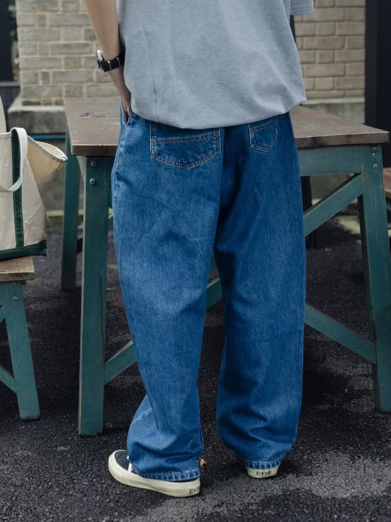 Denim Pants 洗水復古單寧彎刀褲日系美式寬鬆休閒牛仔褲 Cityboy