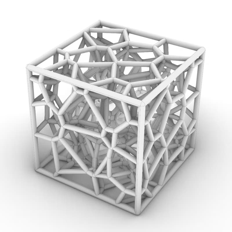 耳元で揺れる、細胞の結晶。【VORONOI CUBE】知的な造形美が耳元を彩る、軽やかなイヤリング【黒】【金具の変更無料】