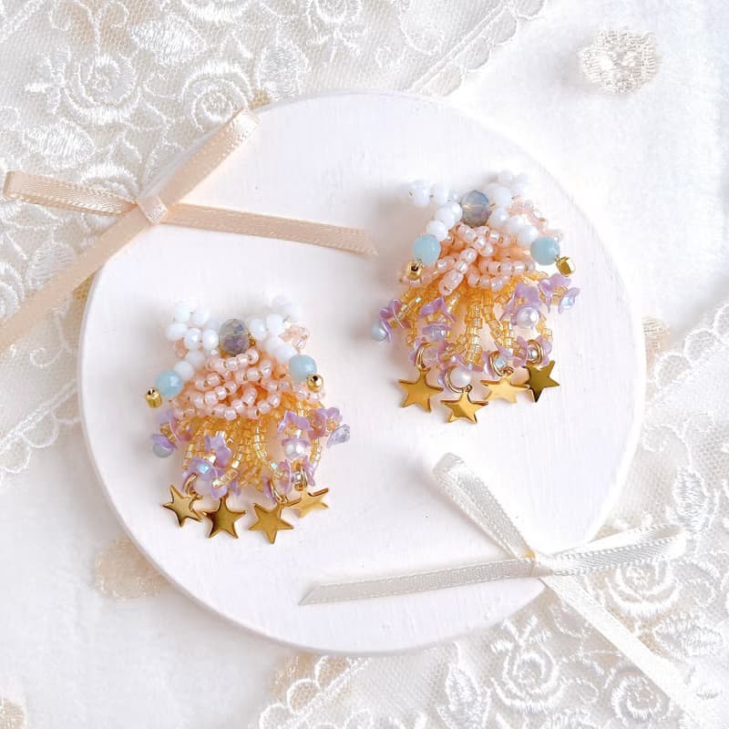 fluffy bouquet 耳飾り