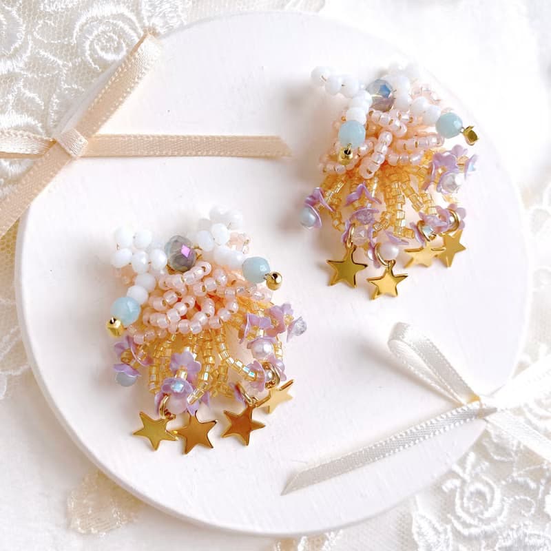 fluffy bouquet 耳飾り