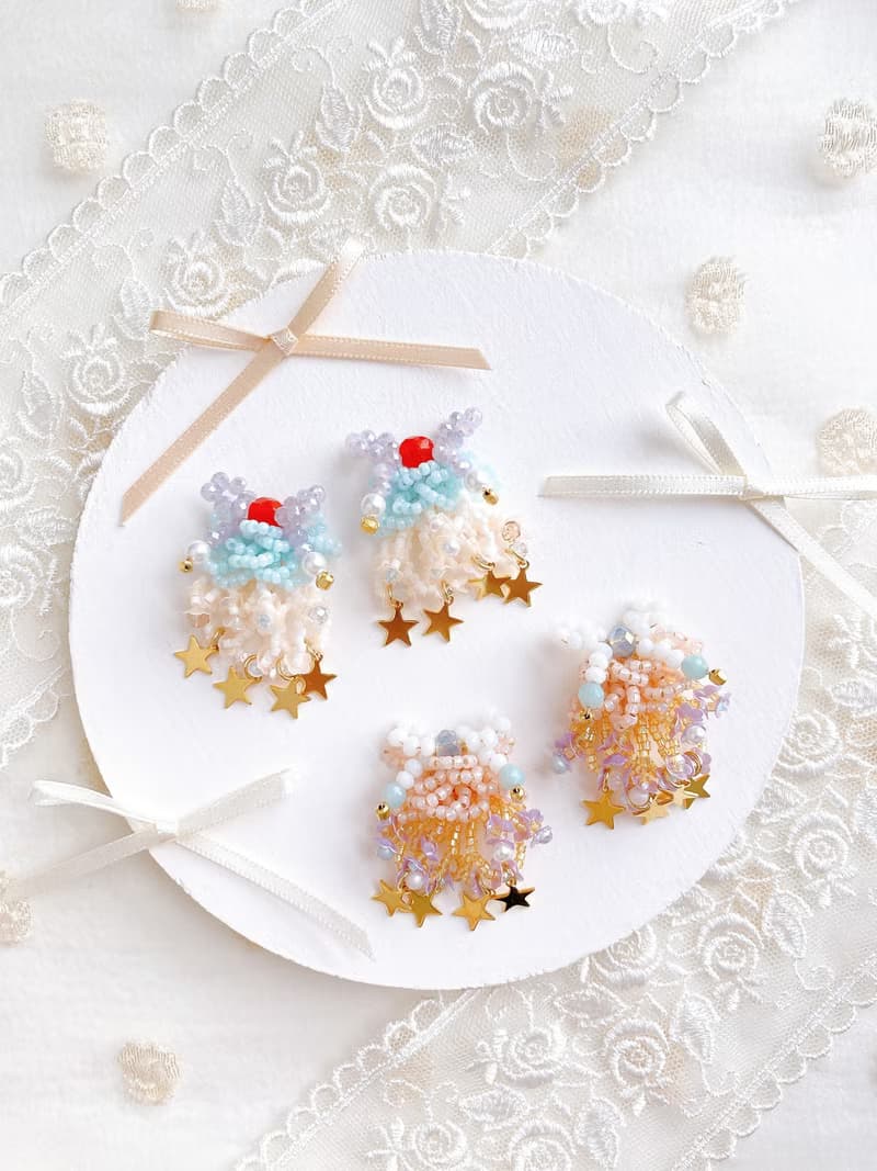 fluffy bouquet 耳飾り