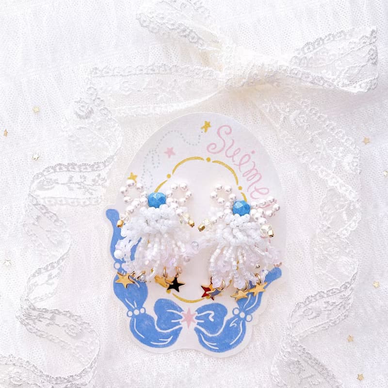 fluffy bouquet 耳飾り