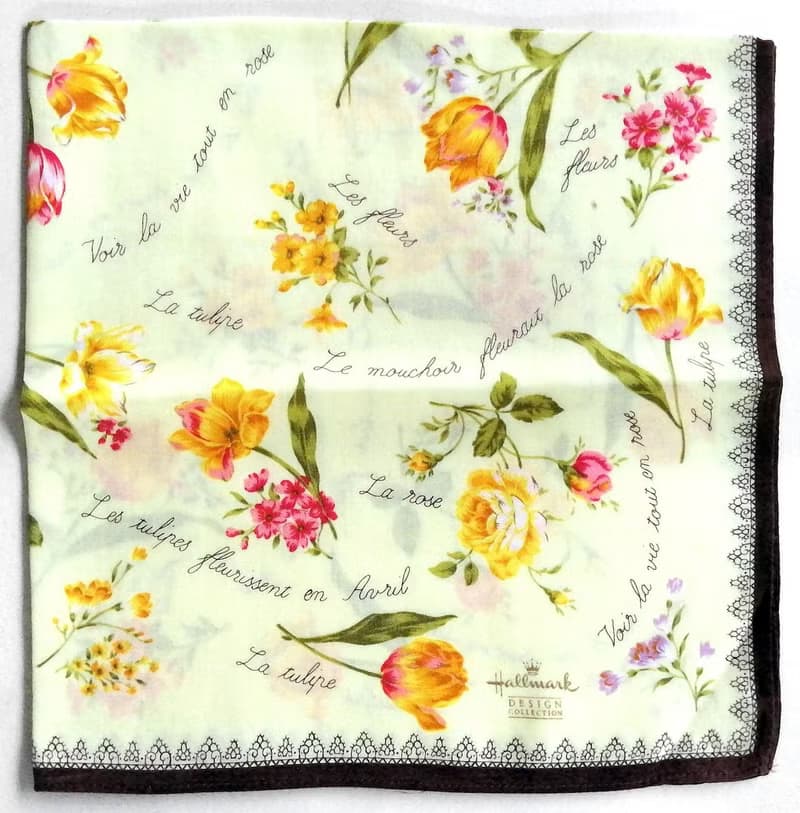 Hallmark Vintage Handkerchief Floral Spring Gift 19 x 19 inches