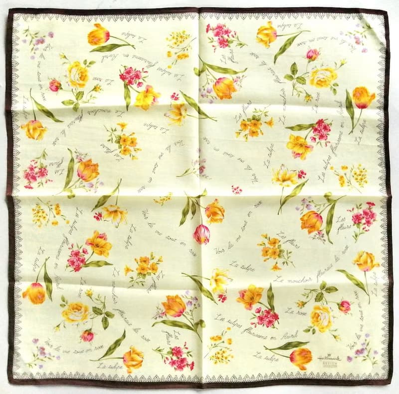 Hallmark Vintage Handkerchief Floral Spring Gift 19 x 19 inches