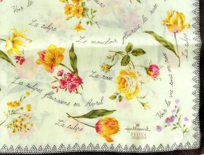 Hallmark Vintage Handkerchief Floral Spring Gift 19 x 19 inches