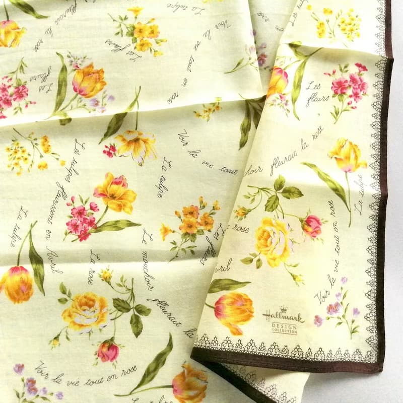 Hallmark Vintage Handkerchief Floral Spring Gift 19 x 19 inches