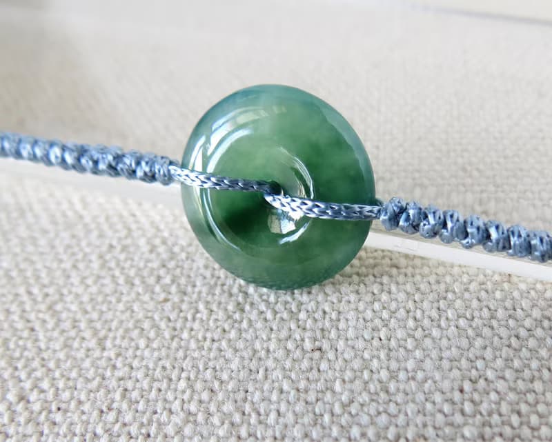 本命年【歲歲平安】冰綠飄花翡翠絲光編織手鍊SW78招財開運