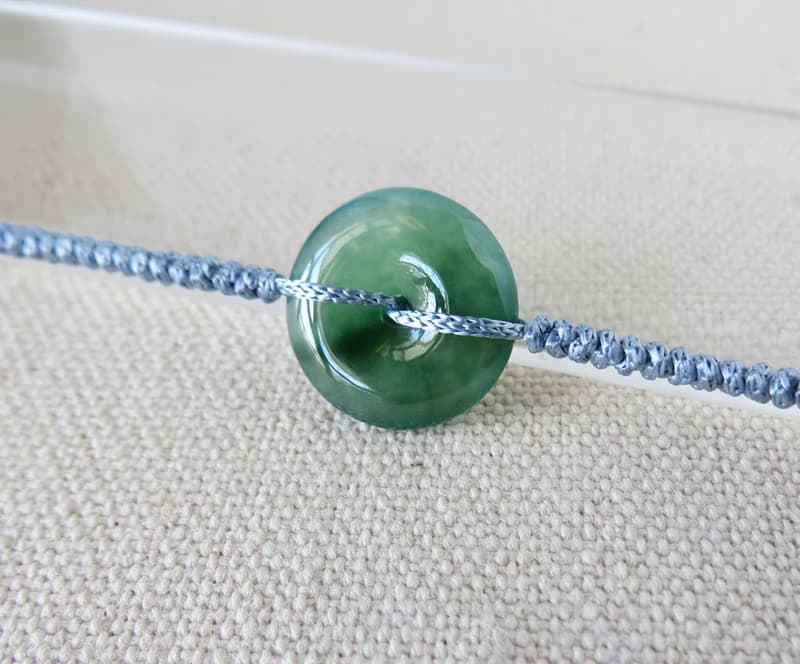 本命年【歲歲平安】冰綠飄花翡翠絲光編織手鍊SW78招財開運