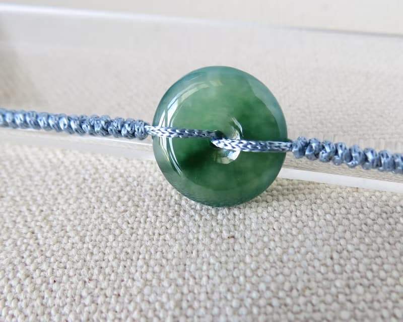 本命年【歲歲平安】冰綠飄花翡翠絲光編織手鍊SW78招財開運