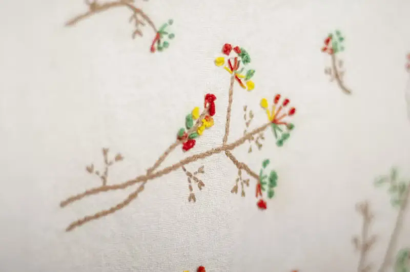 女裝 有機純棉刺繡上衣 手工棉手繡上衣 手織布寬版-蒲公英花朵風