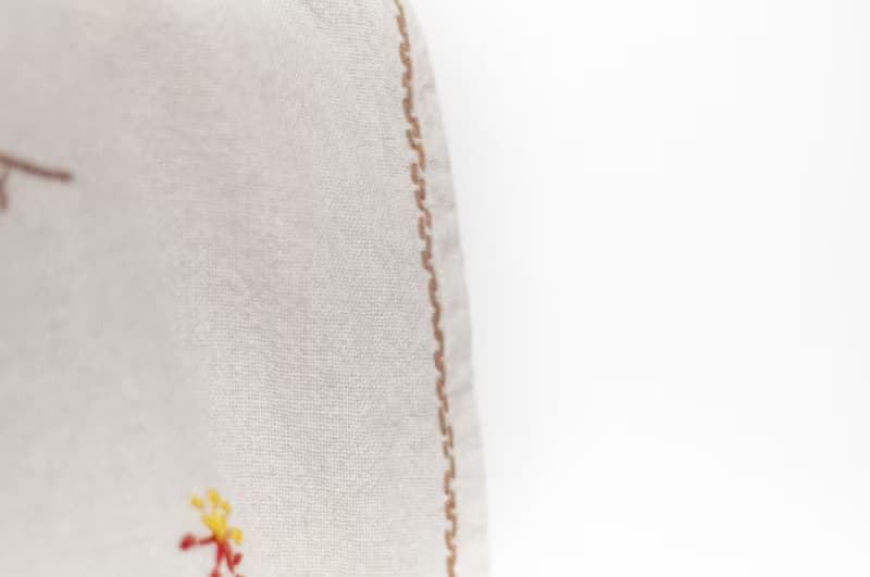 女裝 有機純棉刺繡上衣 手工棉手繡上衣 手織布寬版-蒲公英花朵風
