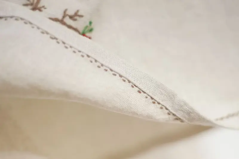 女裝 有機純棉刺繡上衣 手工棉手繡上衣 手織布寬版-蒲公英花朵風