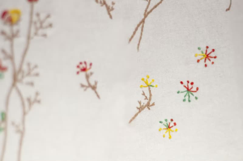 女裝 有機純棉刺繡上衣 手工棉手繡上衣 手織布寬版-蒲公英花朵風