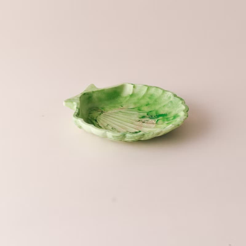 Jesmonite英國礦石樹脂/貝殼盤- 一顆生菜大理石紋