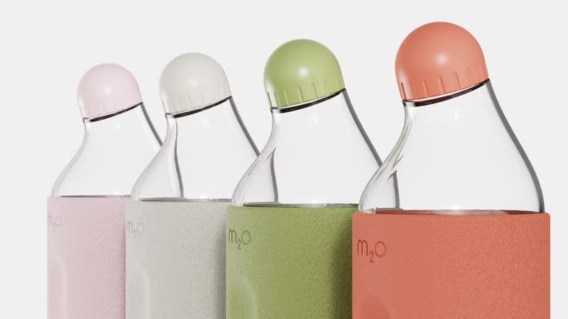 m2o彎頸水樽/水瓶/便攜水杯750ml-硅膠套-冷霧灰-Michael Young