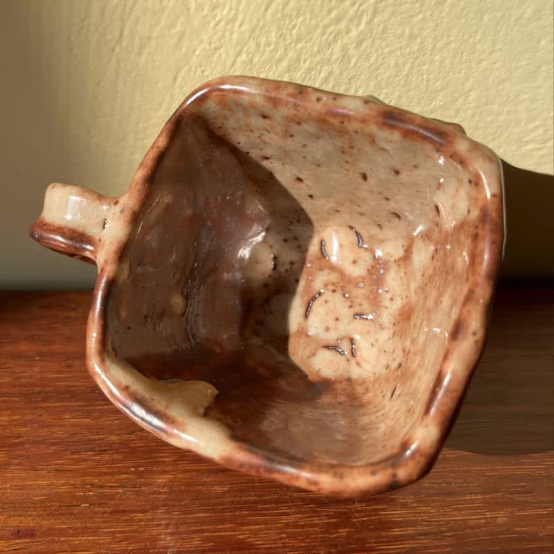 橘貓咖啡杯 / 陶 / 志野釉