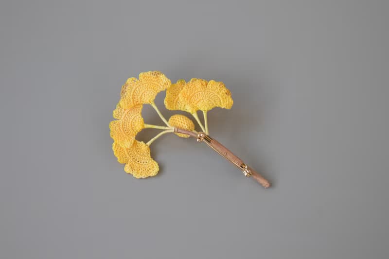 情人節禮物 銀杏葉 蕾絲線繡微鉤胸針 秋意濃自然風胸針