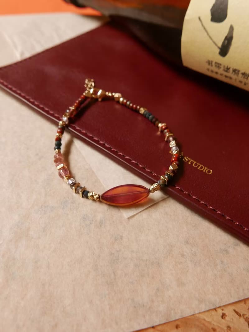 天然石手鍊/粉碧璽/彼得石