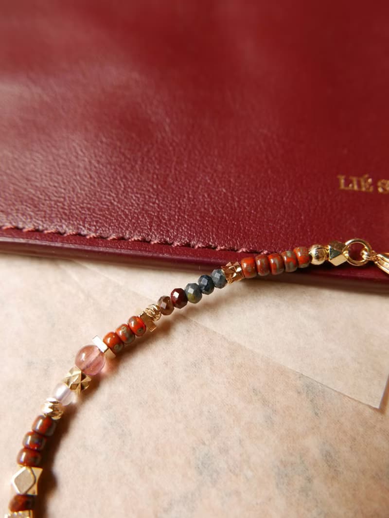 天然石手鍊/粉碧璽/彼得石