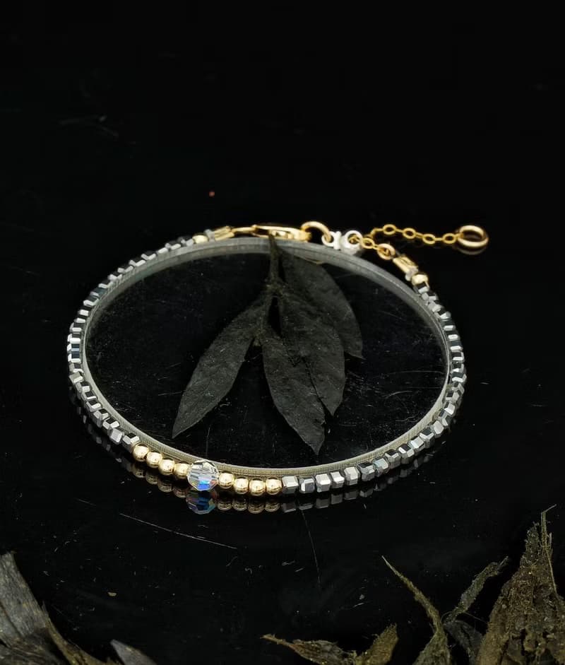 日本 Cenfill 鋼絲 2.5mm 鈦赫兹 14KGF Swarovski 水晶手鍊