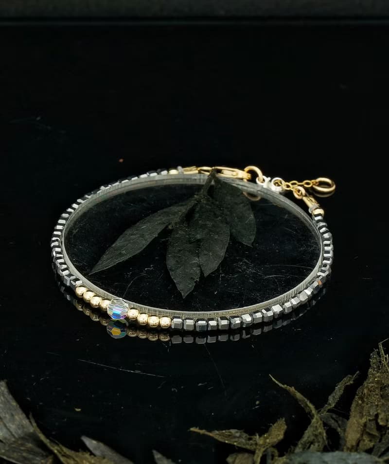 日本 Cenfill 鋼絲 2.5mm 鈦赫兹 14KGF Swarovski 水晶手鍊